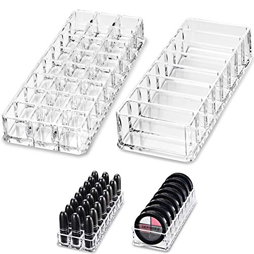 Product Cover byAlegory (Limited Offer Gift Set) Acrylic Lipstick & Acrylic Compact Makeup Organizer | 32 Space Cosmetic Storage (CLEAR)