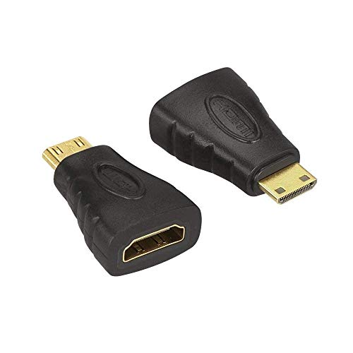 Product Cover VCE HDMI Mini Adapter Gold Plated Connector Mini HDMI (Type C) Male to Standard HDMI (Type A) Female Converter Black (2 Pack)