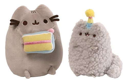 Product Cover GUND Pusheen and Stormy Birthday Plush Stuffed Animals Collector, Gray, Set of 2