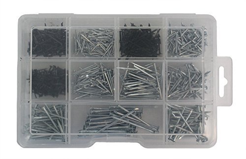Product Cover Nails Assortment, Multi-Functional for Hanging, Flat Head Nails, Round Head Nails, Shoe Nails, Panel Nails, Heavy Duty, Tools Needed, Variety of Sizes, 910 Pieces