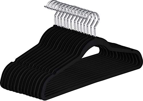 Product Cover Utopia Home Premium Velvet Suit Hangers (Pack of 30) - Heavy Duty - Non Slip - Coat Hangers - Pant Hangers - Black