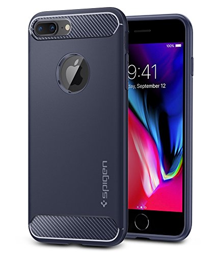 Product Cover Spigen Rugged Armor Works with Apple iPhone 7 Plus Case (2016)/ iPhone 8 Plus Case (2017) - Midnight Blue