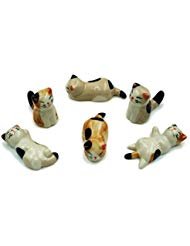 Product Cover Very Cute Cat Chopsticks Rest Dinner Spoon Stand Knife Fork Holder (Set of 6)