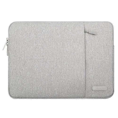 Product Cover MOSISO Laptop Sleeve Compatible with 2019 2018 MacBook Air 13 inch Retina Display A1932, 13 inch MacBook Pro A2159 A1989 A1706 A1708, Notebook, Polyester Vertical Bag with Pocket, Gray