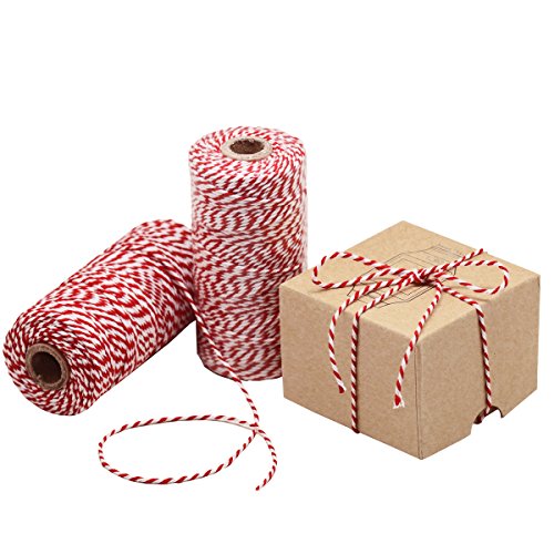 Product Cover HOKI Cotton Bakers Twine Red & White 100M (328 Feet), Packing String, Durable Rope for Gardening, Decoration, Tying Cake and Pastry Boxes, DIY Crafts & Gift Wrapping, for Art and Craft