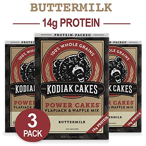 Product Cover Kodiak Cakes Protein Pancake Power Cakes, Flapjack and Waffle Baking Mix, Buttermilk, 20 Ounce (Pack of 3)