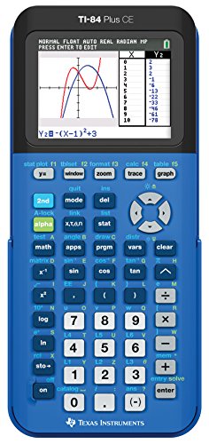 Product Cover Texas Instruments 84PLCE/TBL/1L1/X TI-84 Plus CE Graphing Calculator, Bionic Blue