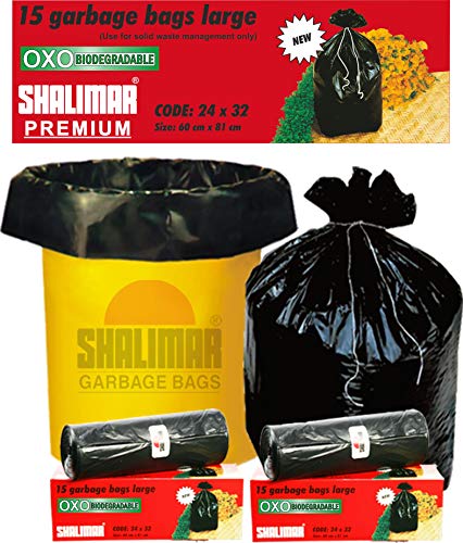 Product Cover Shalimar Premium Garbage Bags (Large) Size 60 cm x 81 cm 6 Rolls (90 Bags) (Trash Bag/ Dustbin Bag)