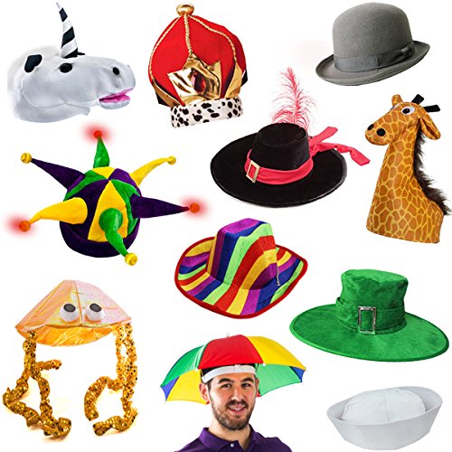 Product Cover 6 Assorted Dress Up Costume & Party Hats by Funny Party Hats (6 Adult Costume Hats)