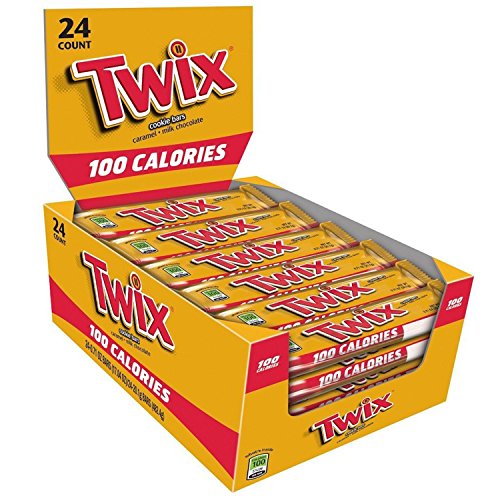 Product Cover Twix 100 Calories Caramel Chocolate Cookie Bar Candy 0.71-Ounce Bar 24-Count Box