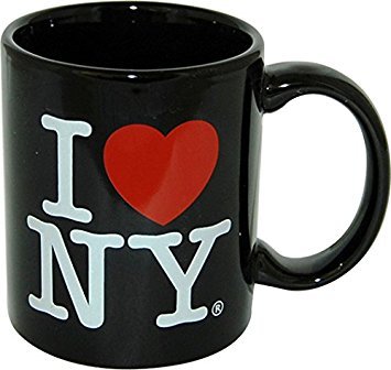 Product Cover I Love New York Colorful Mugs- 11 oz Double Sided I Love NY Mugs in Colors Yellow, Pink, Orange, Blue, Purple, Black and White Souvenirs