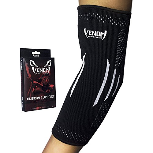 Product Cover Large : Venom Elbow Brace Compression Sleeve - Elastic Support for Tendonitis Pain, Tennis Elbow, Golfer's Elbow, Arthritis, Bursitis, Basketball, Baseball, Football, Golf, Lifting, Sports, Men, Women