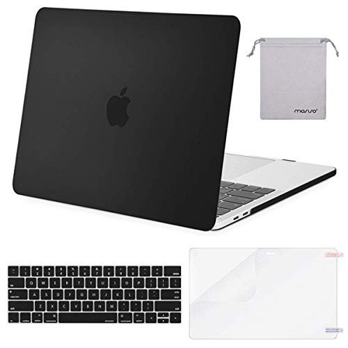 Product Cover MOSISO MacBook Pro 13 inch Case 2019 2018 2017 2016 Release A2159 A1989 A1706 A1708, Plastic Hard Shell &Keyboard Cover &Screen Protector &Storage Bag Compatible with MacBook Pro 13, Black