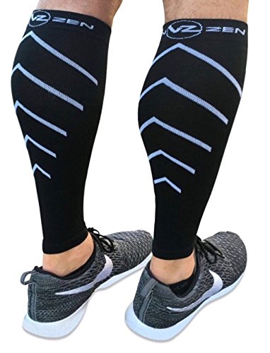 Product Cover Calf Compression Sleeve Toeless Compression Socks Women & Men Best Footless Leg Support Sleeves for Calves - Improve Circulation for Shin Splint, Calf Pain Recovery, Running, Cycling, Travel, 1 Pair