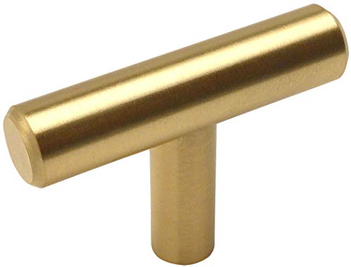 Product Cover 10 Pack - Cosmas 305BB Brushed Brass Cabinet Hardware Euro Style T Bar Knob - 2