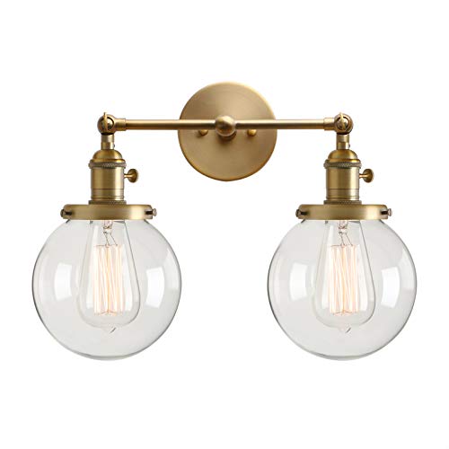 Product Cover Permo Double Sconce Vintage Industrial Antique 2-Lights Wall Sconces with Dual Mini 5.9