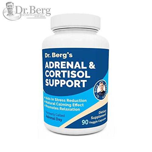 Product Cover Dr. Berg's Adrenal & Cortisol Support Supplement - Natural Stress & Anxiety Relief for a Better Mood, Focus and Relaxation; Turn Off Your Busy Mind, Vegetarian Ingredients : 90 Capsules (1 Pack)