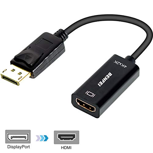 Product Cover DisplayPort to HDMI 4K UHD Adapter with Audio, Benfei DP Display Port to HDMI Ultra HD 4K 2K 3D Converter Male to Female Gold-Plated Cord for Lenovo Dell HP and Other Brand