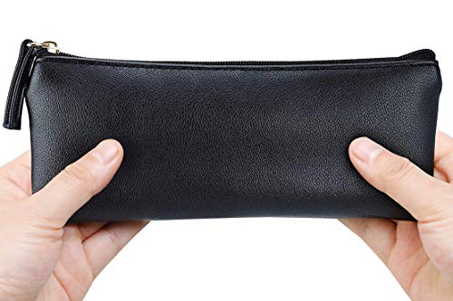 Product Cover MROCO Pencil Bag Pen Case Cosmetic Makeup Bag Pen Pencil Stationery Pouch Bag Case/PU Leather Small Pencil Pouch Students Stationery Pouch Zipper Bag for Pens, Pencils, Markers