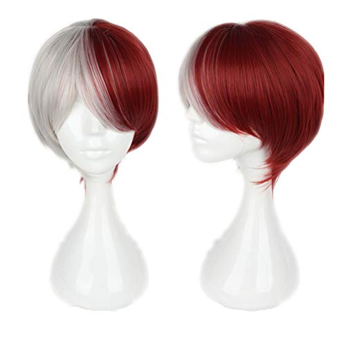 Product Cover COSPLAZA Cosplay Wig Silver White Red Anime Hair Synthetic Wigs