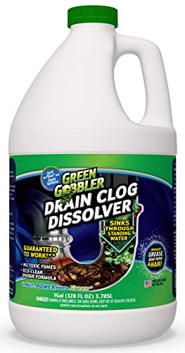 Product Cover Liquid Clog Remover By Green Gobbler - Drain, Toilet Clog Remover, DISSOLVE Hair & Grease From Clogged Toilets, Sinks And Drains - Drain Cleaner, Works Within Minutes - 1 Gallon