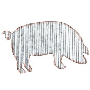 Product Cover Wicked Chick Design Corrugated Metal Pig Wall Farmhouse or Farm Decor