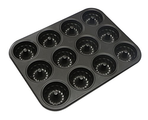 Product Cover Webake Mini Fluted Tube Cake Pan, Non-Stick 2.8 Inch Cake Baking Pan, Heavy Gauge Carbon Steel (12-Cavity)