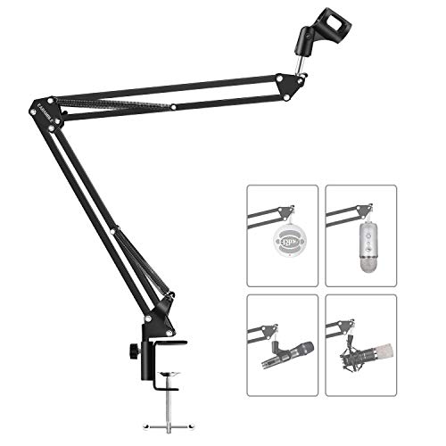 Product Cover Earamble Studio Microphone Stand, Professional Broadcast Suspension Boom Scissor Arm Microphone Holder With Adjustable Table Mounting Clamp for Blue Yeti Snowball