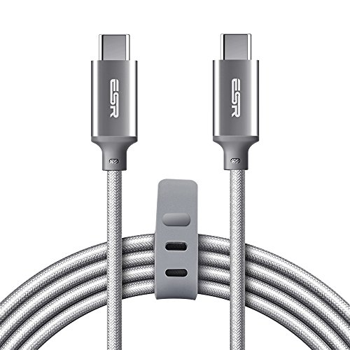 Product Cover ESR USB C to USB C 60W Fast Charging Braided Cable (6.6 ft), Power Delivery PD Fast Charging for iPad Pro 11/12.9 2018, MacBook Air/MacBook Pro 13, Google Pixel 3/4/4 XL, Samsung Note10/S10/Note9/S9