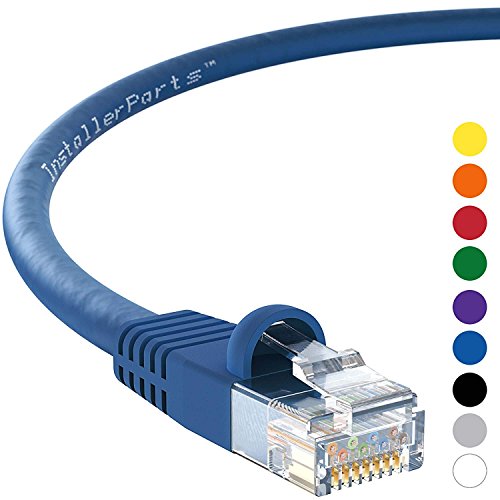 Product Cover installerparts (10 Pack ethernet Cable cat5e Cable utp booted 2 ft - Blue - Professional Series - 1gigabit/sec Network/Internet Cable, 350mhz