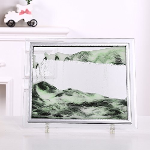 Product Cover Dynamic Moving Sand Picture,Sand Art,Best Gift to your friend with Gift Card(Green) (M)