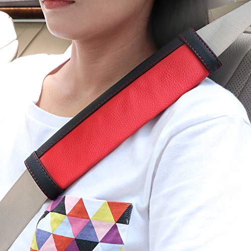 Product Cover SEG Direct Black and Red Seat Belt Pads Pack of 2
