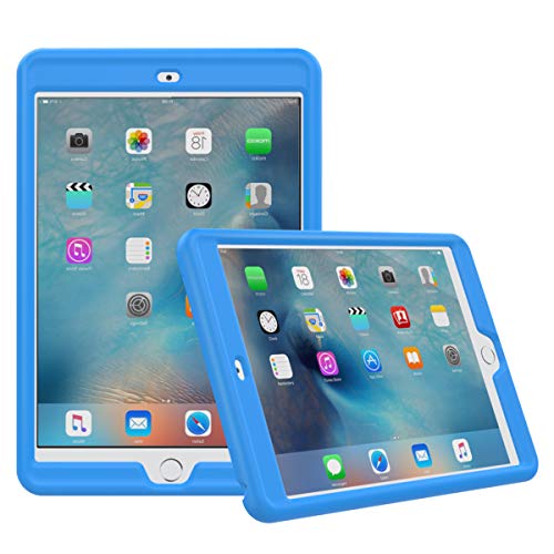 Product Cover MoKo Case Fit iPad Mini 3/2/1- Light Weight Shock Proof Soft Silicone Back Cover [Kids Friendly] Fit Apple iPad Mini 1 (2012), iPad Mini 2 (2013), iPad Mini 3 (2014), Blue
