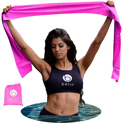 Product Cover Belus Extra Long Exercise Bands 8 ft Flat Resistance Bands. Includes Carry Bag, Video Download and Digital Guides. Versatile Home Fitness Equipment.