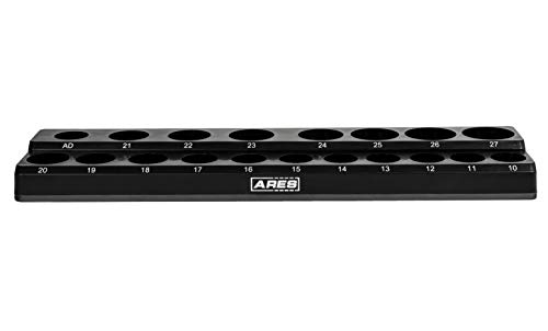 Product Cover ARES 70237-19-Piece 1/2-Inch Metric Magnetic Socket Organizer - Holds 18 Sockets and 1 Socket Adapter - Keeps Your Tool Box Organized