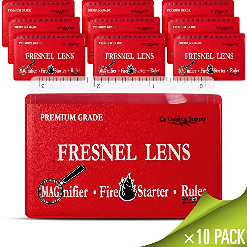 Product Cover Premium Grade Fresnel Lens Pocket Wallet Credit Card Size • Magnifier • Solar Fire Starter • Ruler - Unbreakable Plastic (10 Pack Premium Grade Ruler/Magnifier)