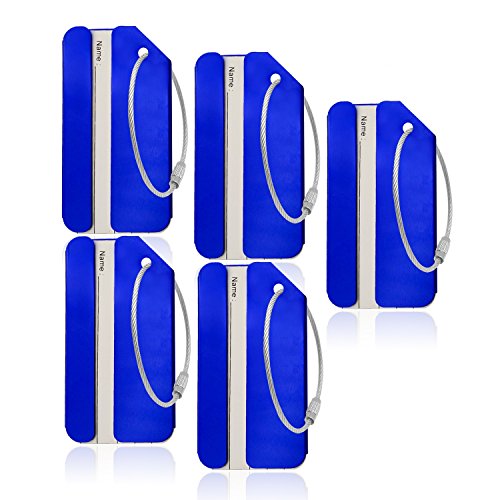 Product Cover Aluminum Luggage Tag for Luggage Baggage Travel Identifier By CPACC (Blue 5PCS)