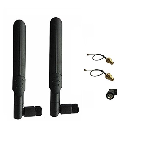 Product Cover HUACAM HCM82 2X 8dBi 2.4GHz 5GHz 5.8GHz Dual Band Wireless Network WiFi RP SMA Male Antenna+2x15CM U.FL/IPEX to RP SMA Female Pigtail Cable
