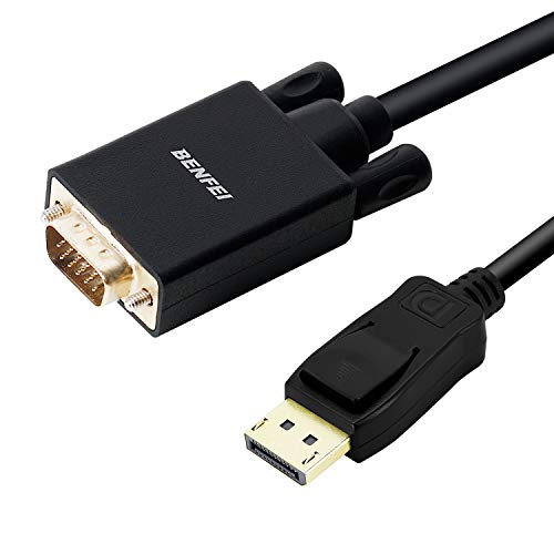 Product Cover Display Port to VGA 10 Feet Cable, Benfei DP DisplayPort to VGA Male to Male Adapter Gold-Plated Cord for Lenovo, Dell, HP, ASUS and Other Brand