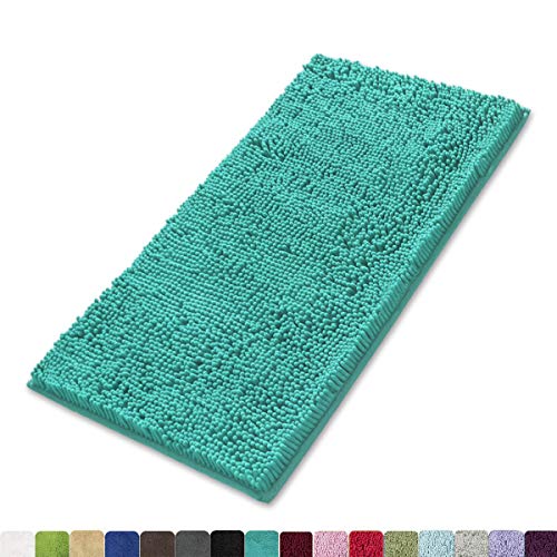 Product Cover MAYSHINE 24x39 Inches Non-Slip Bathroom Rug Shag Shower Mat Machine-Washable Bath Mats with Water Absorbent Soft Microfibers of - Turquoise