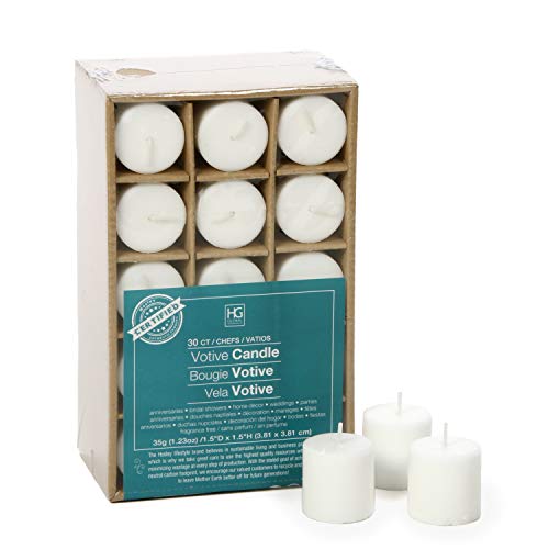 Product Cover Hosley Set of 30 Unscented Votive Candles White. Up to 10 Hour Burn Time Bulk Buy for Weddings Birthdays Holidays Restaurants Events Emergency Light Spa Aromatherapy Everyday Use