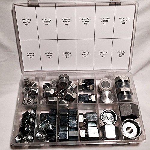Product Cover 64 Pcs Lot Brand New ORFS O-RING ORS Plug & Cap Flat Face Hydraulic Fitting Seal Kit Set