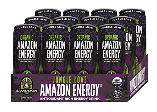 Product Cover Sambazon Amazon Energy Drink, Jungle Love Acai Berry Passionfruit, 12 Ounce (Pack of 12)