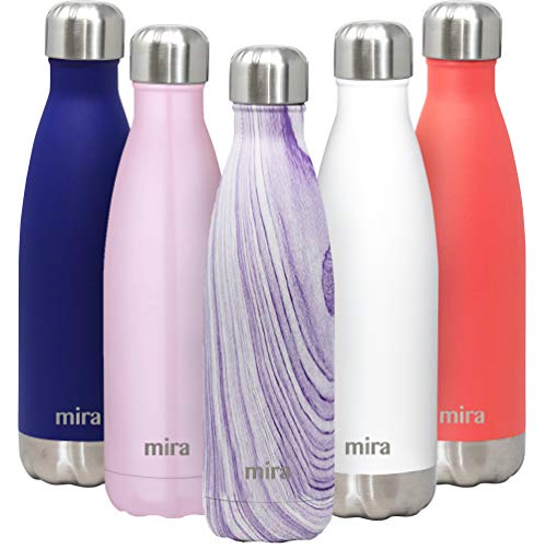 Product Cover MIRA 17 Oz Stainless Steel Vacuum Insulated Water Bottle | Double Walled Cola Shape Thermos | 24 Hours Cold, 12 Hours Hot | Reusable Metal Water Bottle | Leak-Proof Sports Flask | Purple Granite