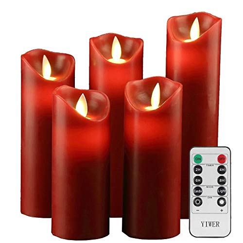 Product Cover YIWER Flameless Candles,Red 5.5