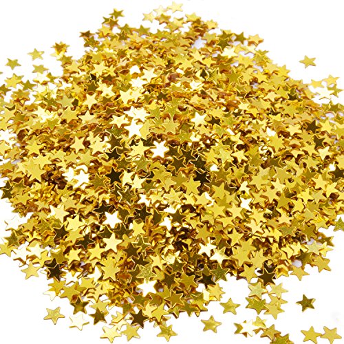 Product Cover eBoot Star Confetti Star Table Confetti Metallic Foil Stars Sequin for Party Wedding Decorations, 30 Grams/ 1 Ounce (Gold)