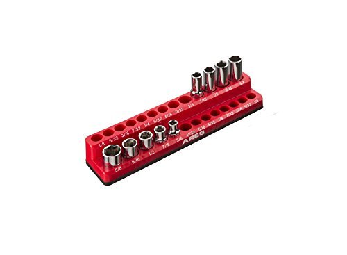 Product Cover ARES 70232-26-Piece 1/4-Inch SAE Magnetic Socket Organizer - 13 Standard Size and 13 Deep Size Socket Holder - Keeps Your Tool Box Organized