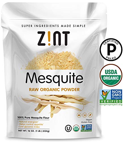 Product Cover Raw Mesquite Powder by Zint: Organic, Non GMO, Vegan Protein Superfood - Mesquite Beans & Pods - Delicious Gluten Free Flour Substitute (16 oz)