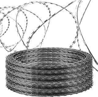 Product Cover OrangeA Razor Wire Galvanized Barbed Wire Razor Ribbon Barbed Wire 18 inches 250 Feet 5 Coils Per Roll