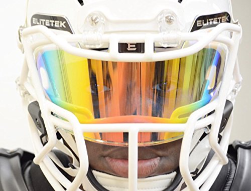Product Cover EliteTek Color Football Visor for Helmet Tinted - Fits Kids | Youth | Adult Helmets - Eye Protection Prevent Eye Pokes